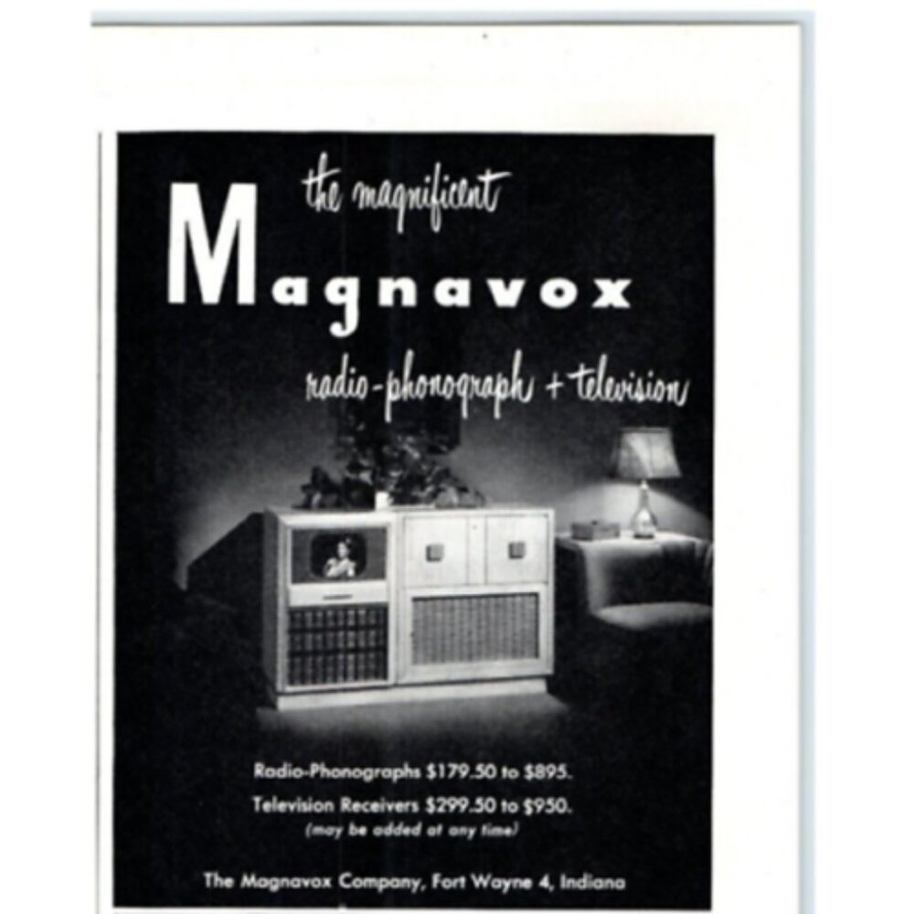 1949 Print Ad Magnificent Magnavox Company Radio-Phonographs & Televisions!